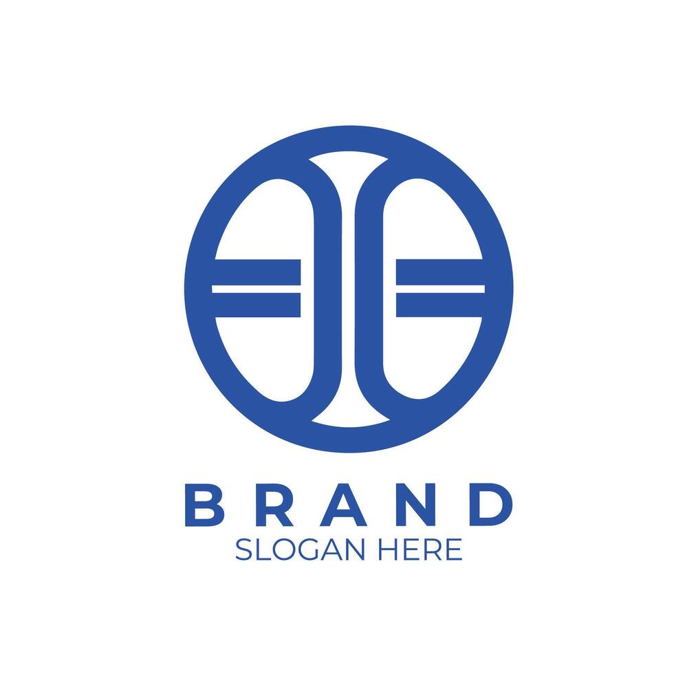 the monogram logo for a company rounded shape vector