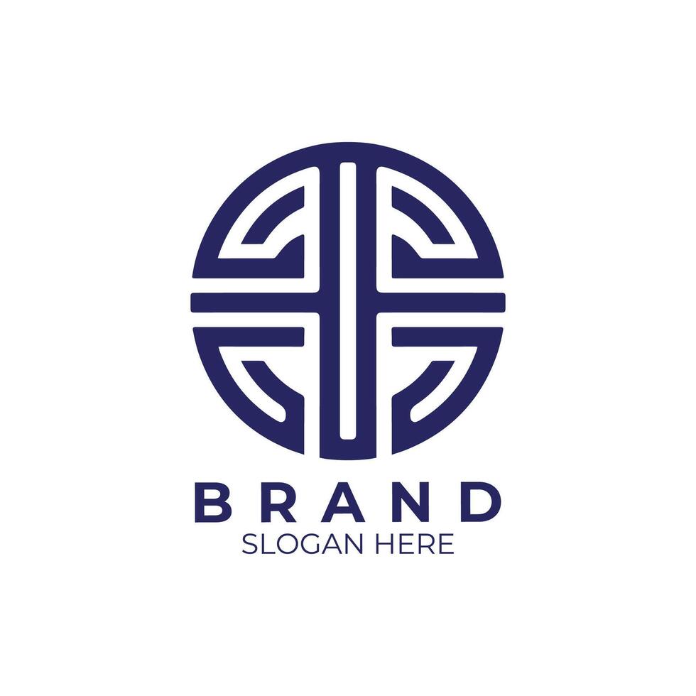 monogram logo for brand name that is made up of a circle vector