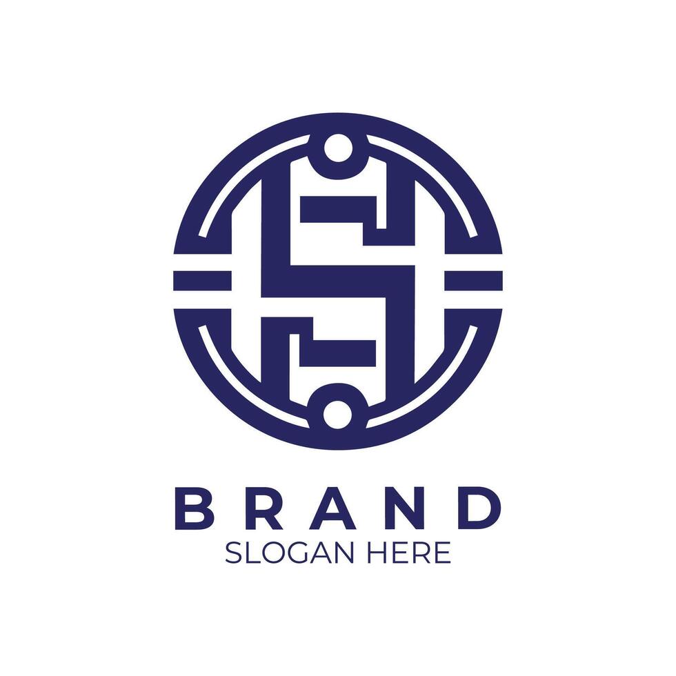 S brand monogram logo design template vector