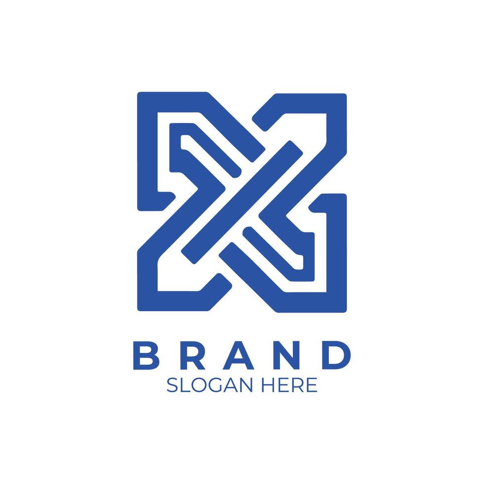brand abstrack monogram logo design template vector