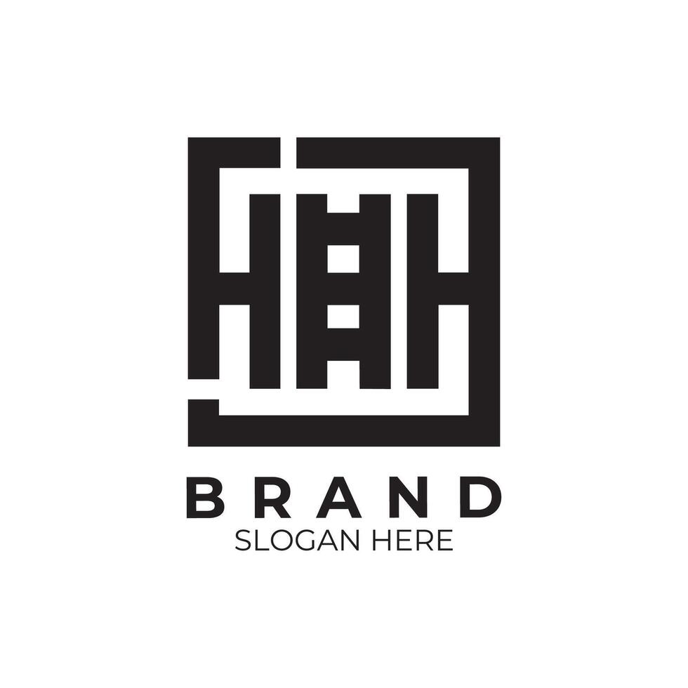 a black and white logo for a company with letter H vector