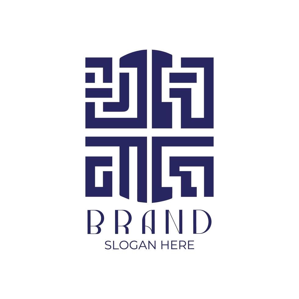 a logo for brand name islamic design vector