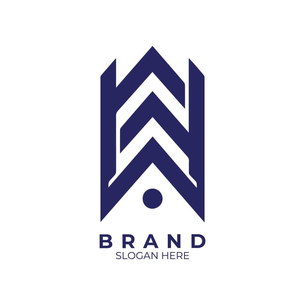 brand logo design with a house and a triangle vector