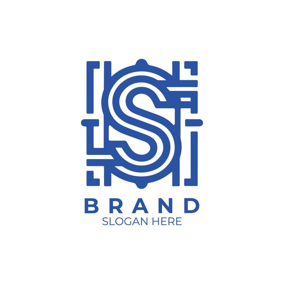 brand monogram logo with a letter s vector