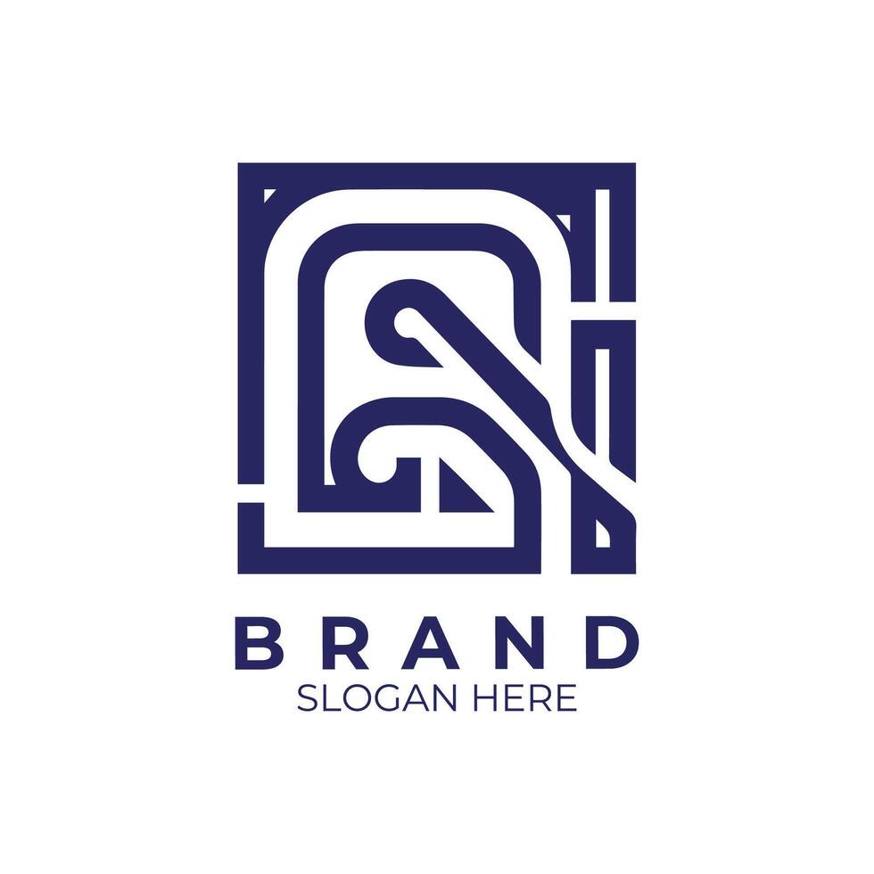 a logo for a company that is made up of a square shape vector