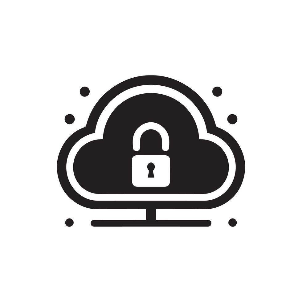 cloud security logo design vector