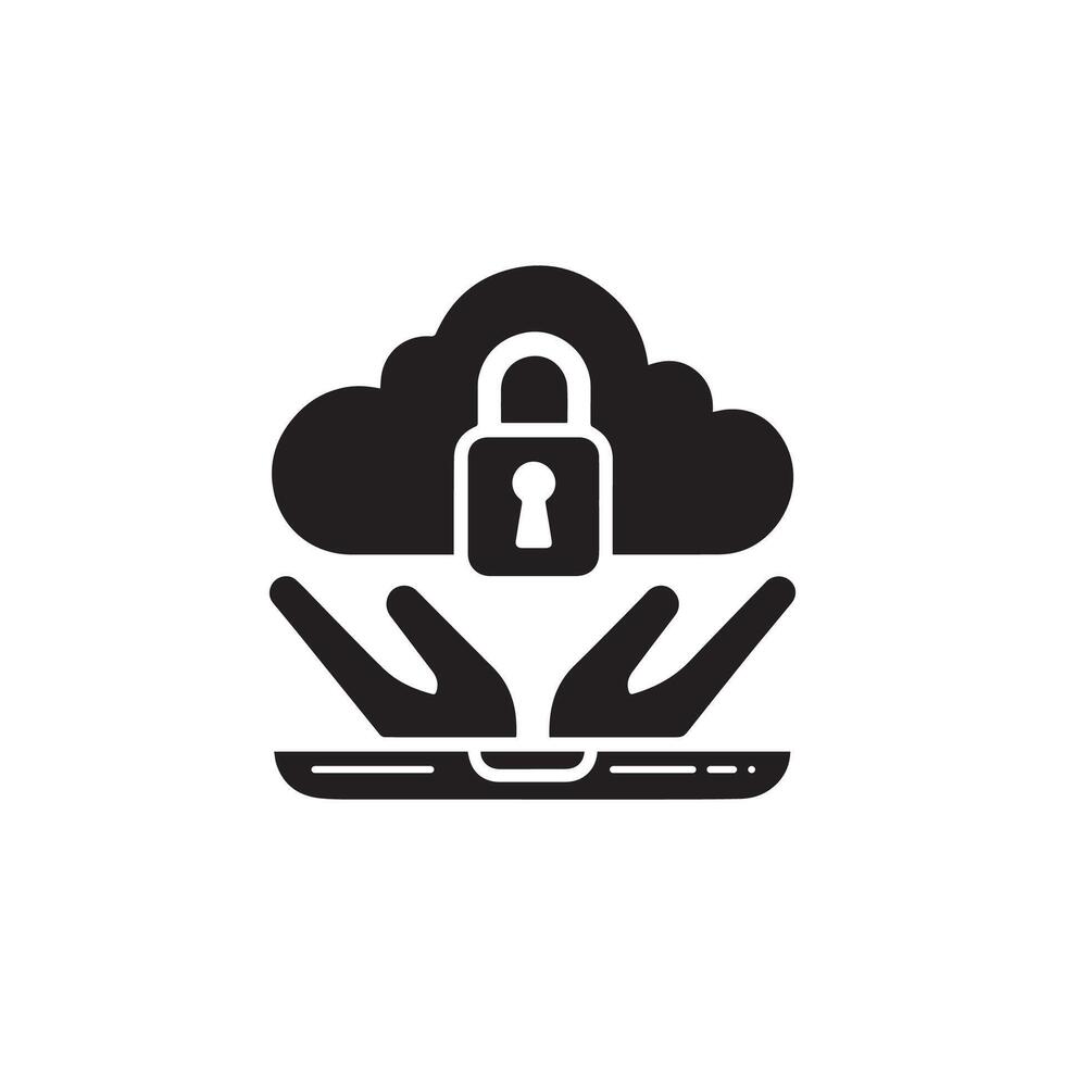 cloud computing security icon design illustration vector
