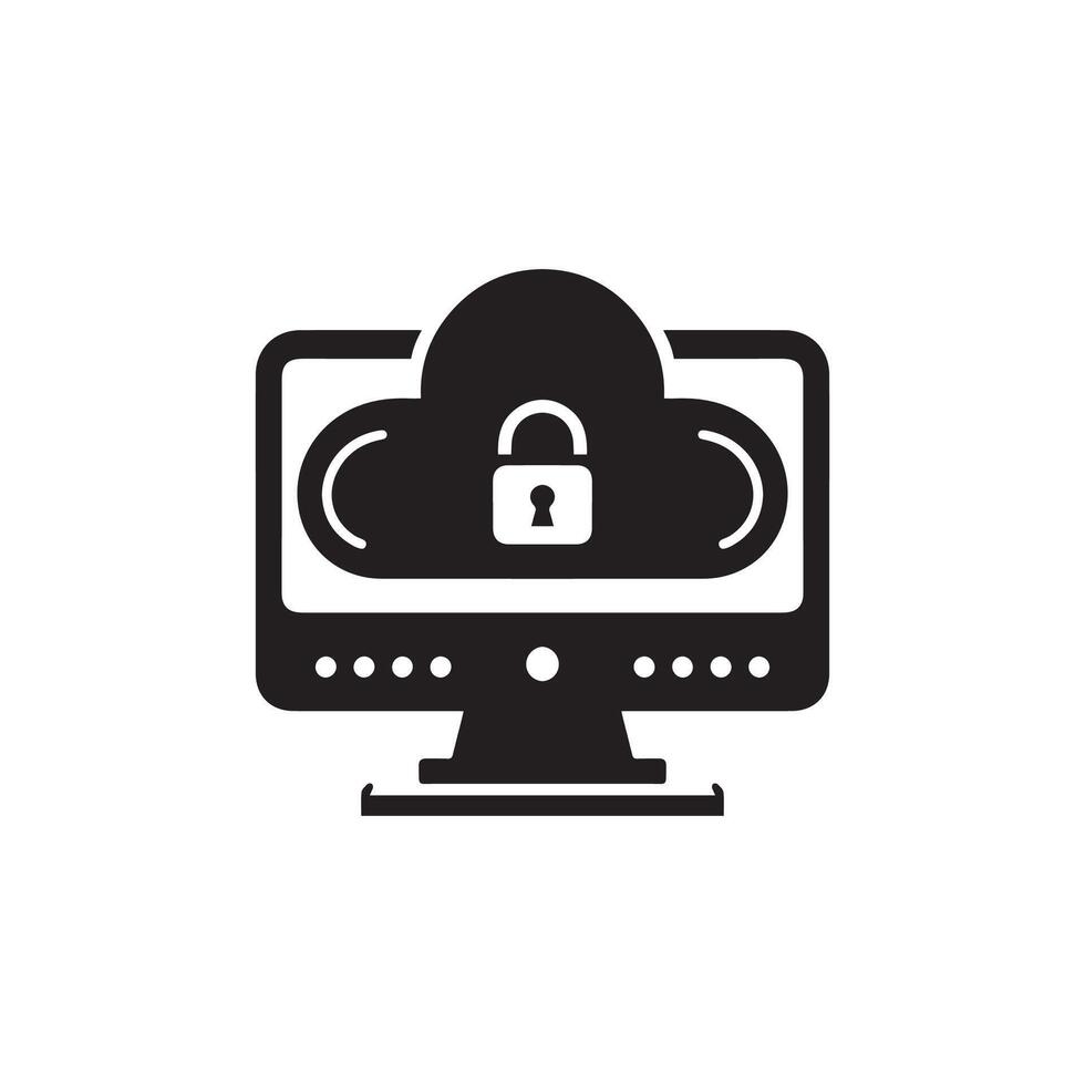 cloud computing icon, isolated on white background vector