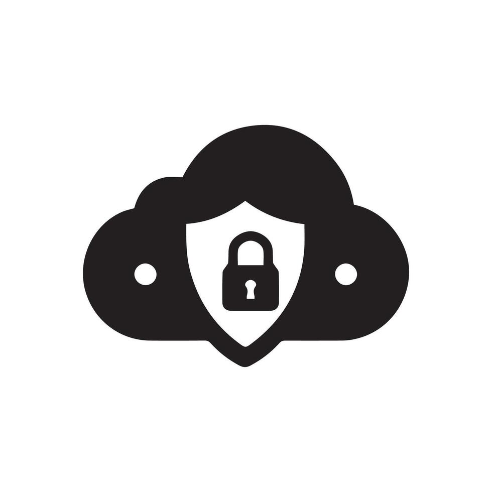 cloud security icon logo design vector