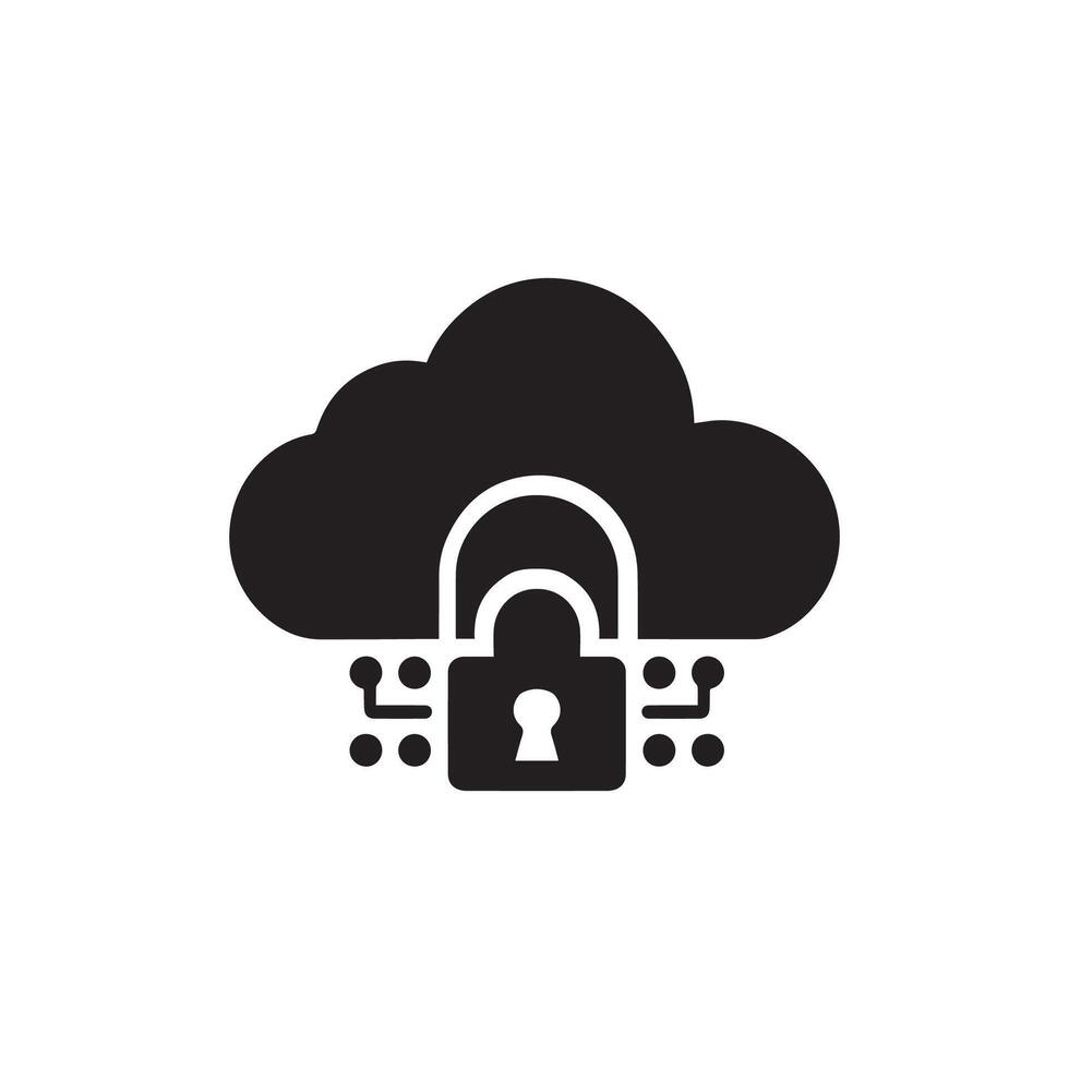 cloud security icon illustration vector