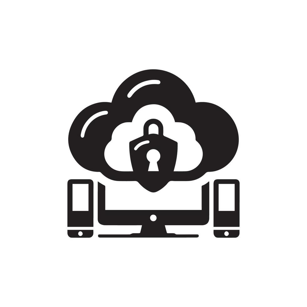 cloud computing icon, cloud security, cloud security icon, cloud security design vector