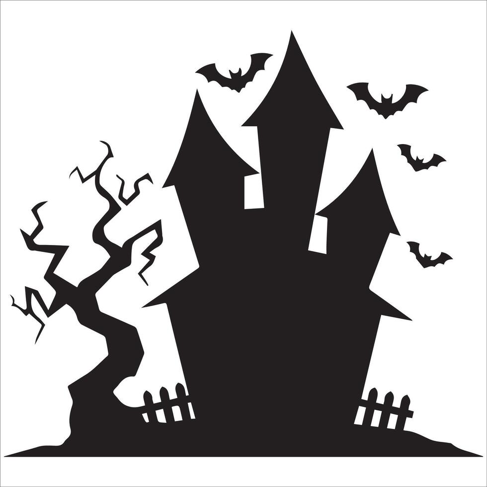 Haunted House Silhouette vector
