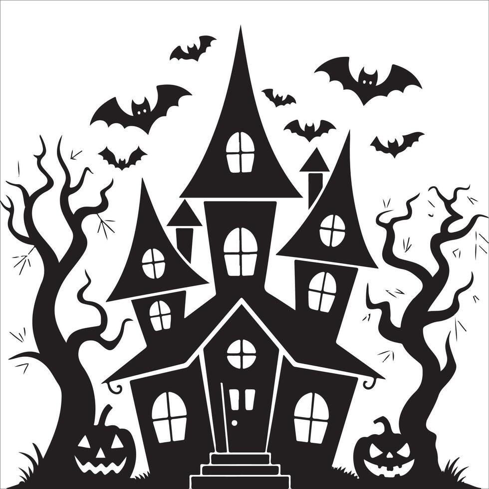 Haunted Horizon Silhouette vector
