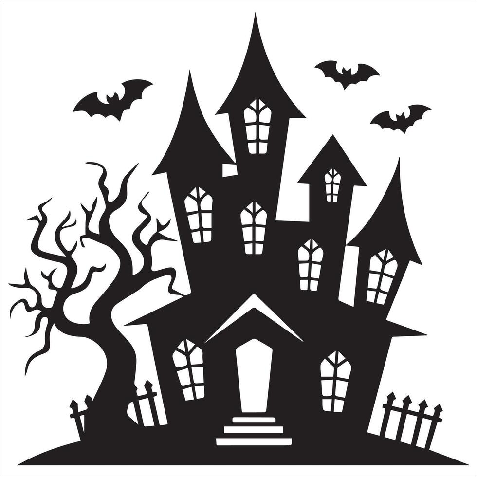 Spooky Trees Silhouette vector