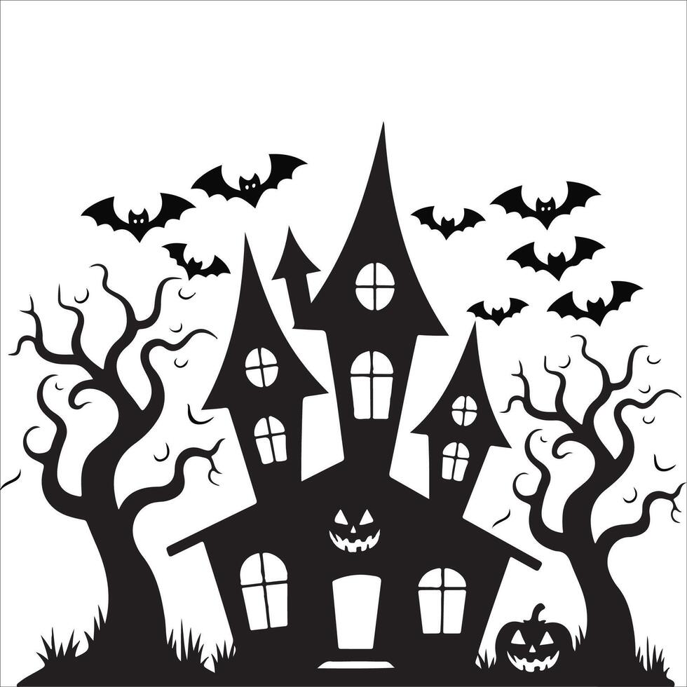 Frightful House Silhouette vector