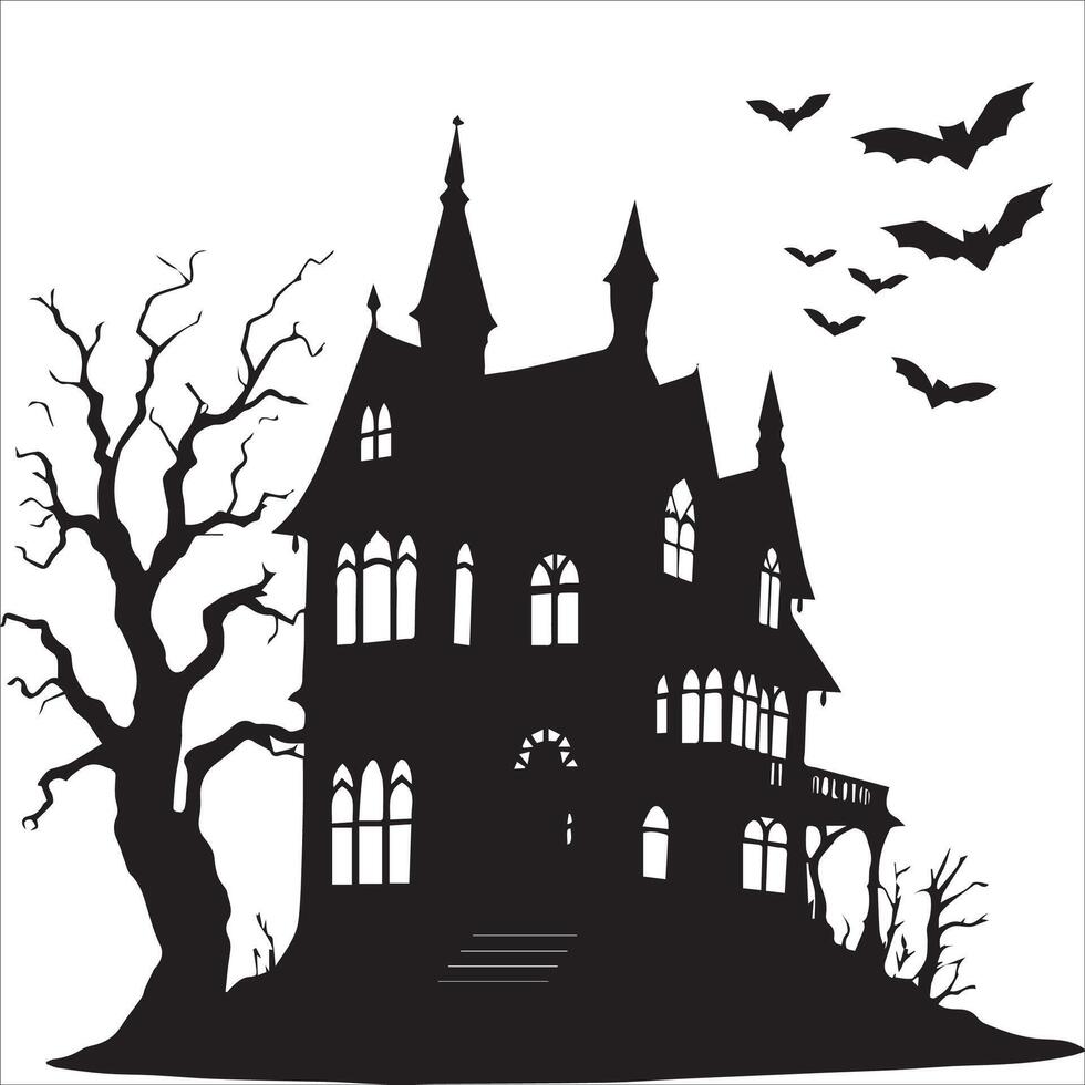 Haunted Woods Silhouette vector