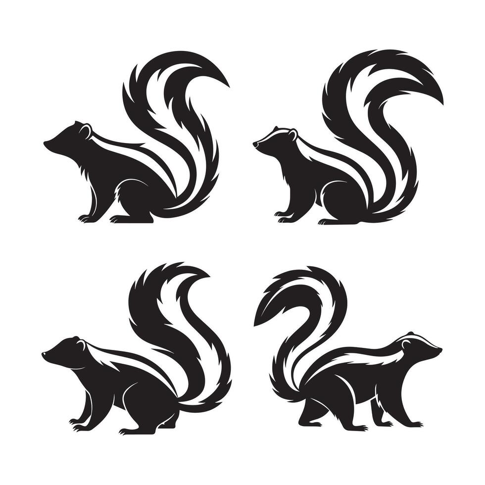Minimalist Skunk Designs vector