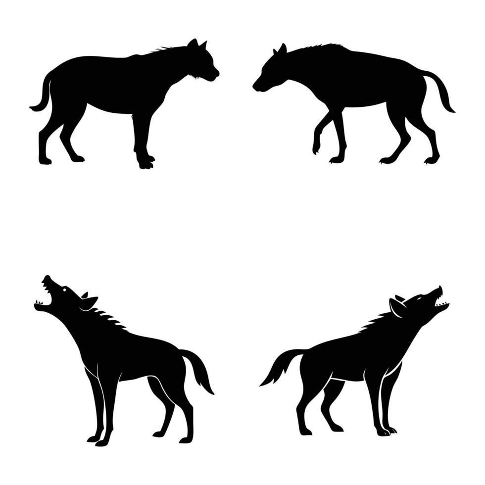 Hyena Silhouette Collection vector