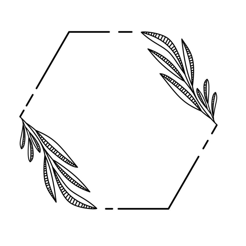 Minimalist floral frame isolated vector