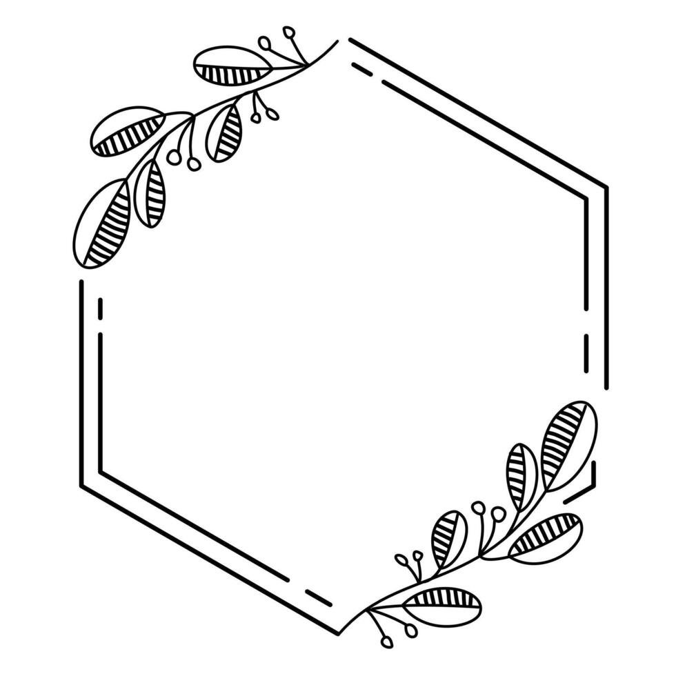 Floral frame outline vector
