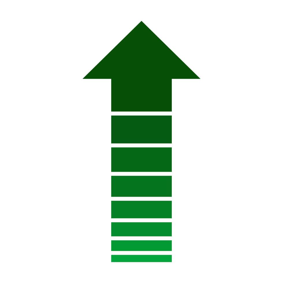 Green Upward Arrow Gradient Bars, economic growth and prosperity up vector