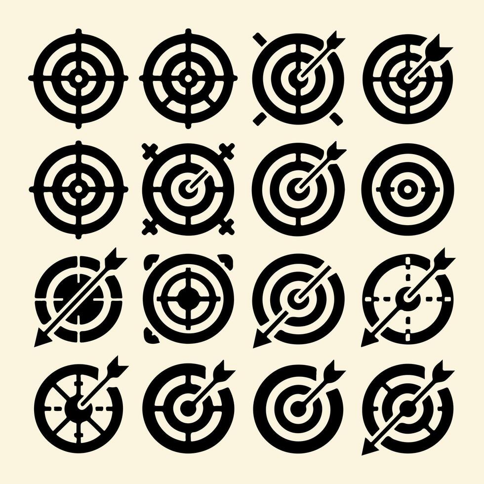 Target icon set. target Arrow illustration suitable for graphic resources, marketing, Target icon Design with editable stroke vector
