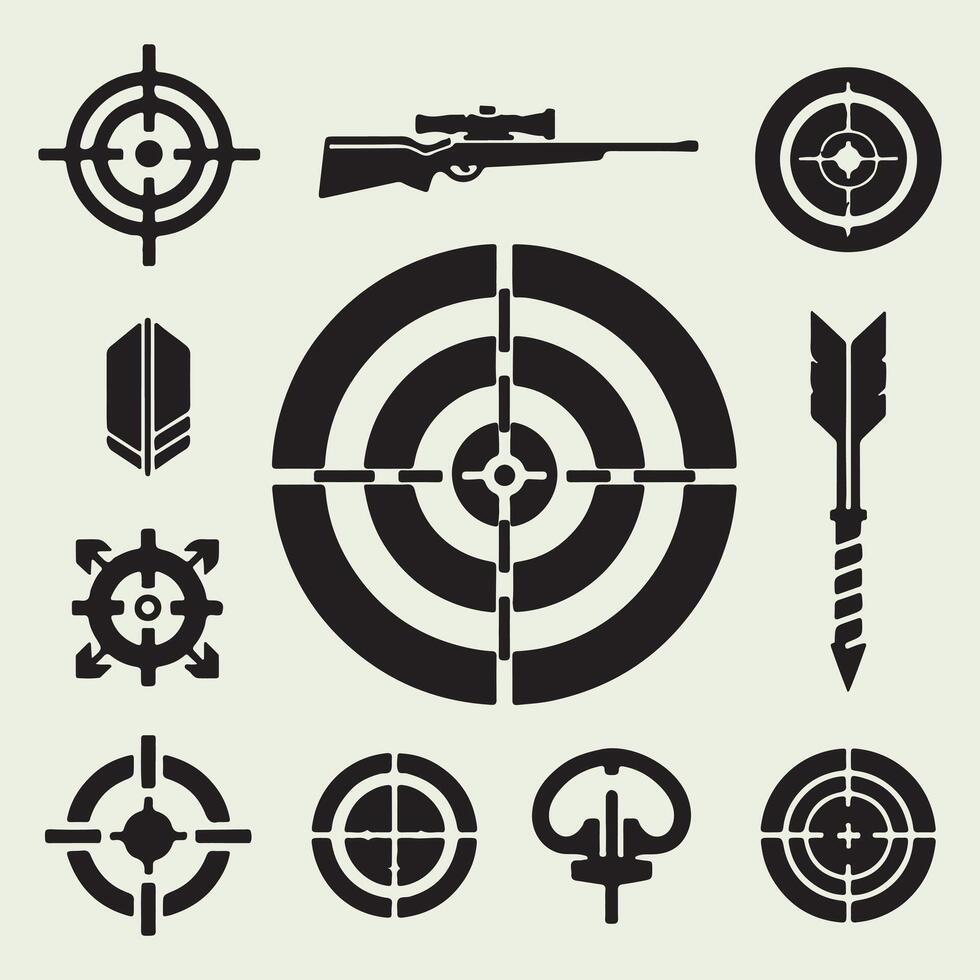 Target icon set. Isolated target Arrow illustration suitable for graphic resources, focus concept,elements marketing, Target icon Design with editable stroke vector