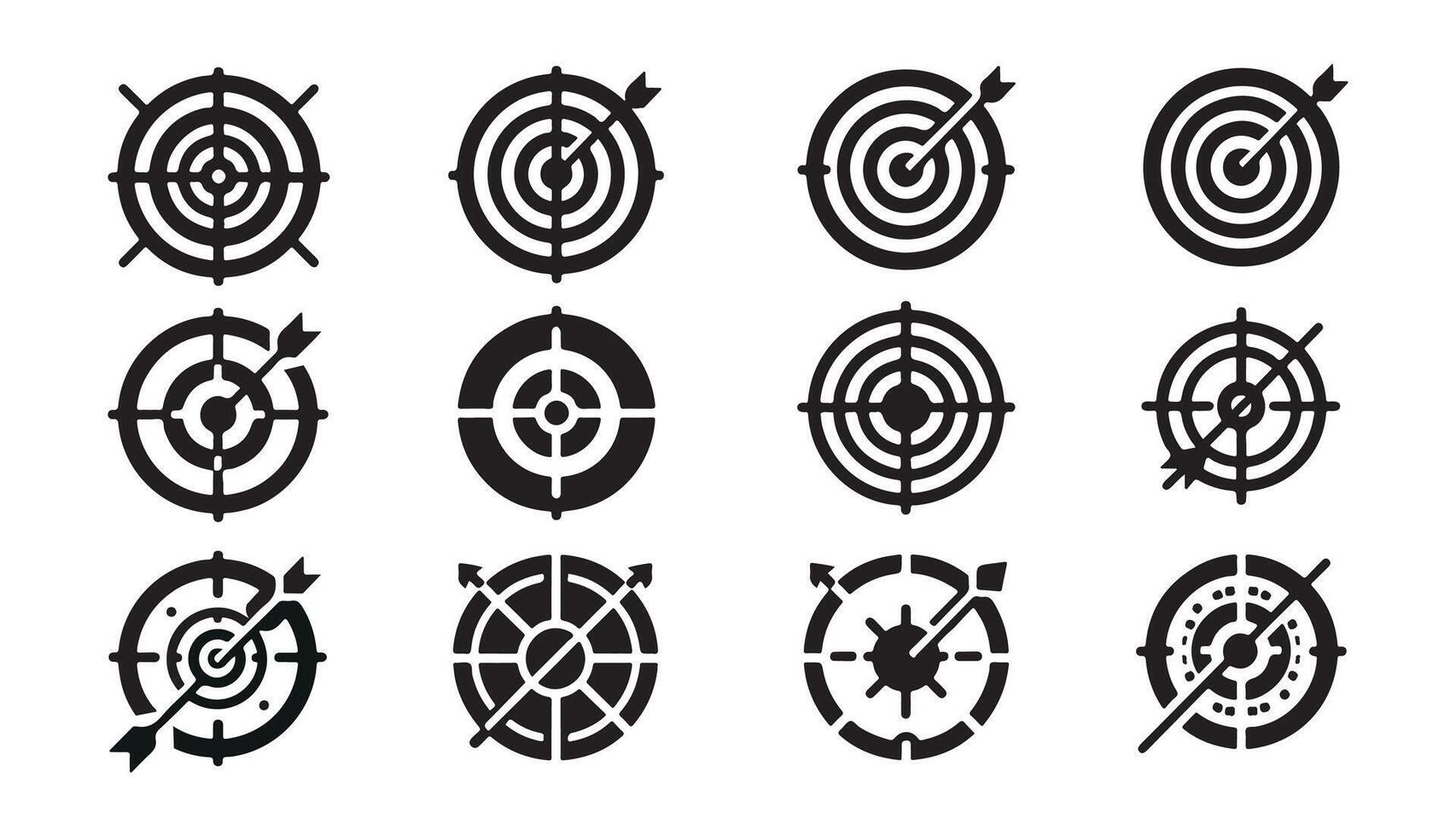 Target icon set. Isolated target Arrow illustration suitable for graphic resources vector