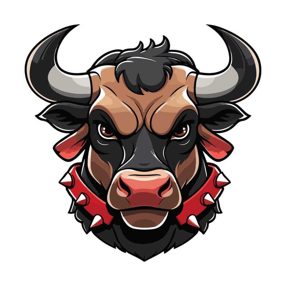 Aggressive Bull with a Menacing Expression vector