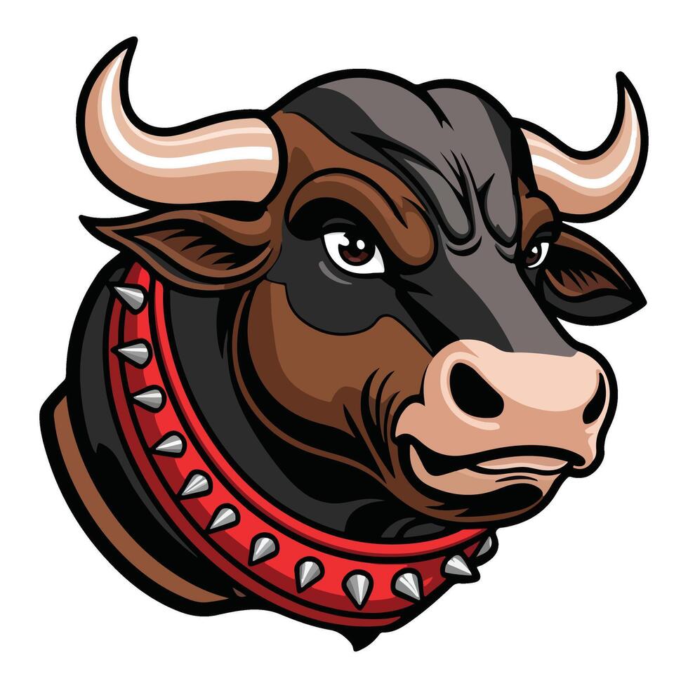 Mystical Bull Face with a Fantasy Twist vector
