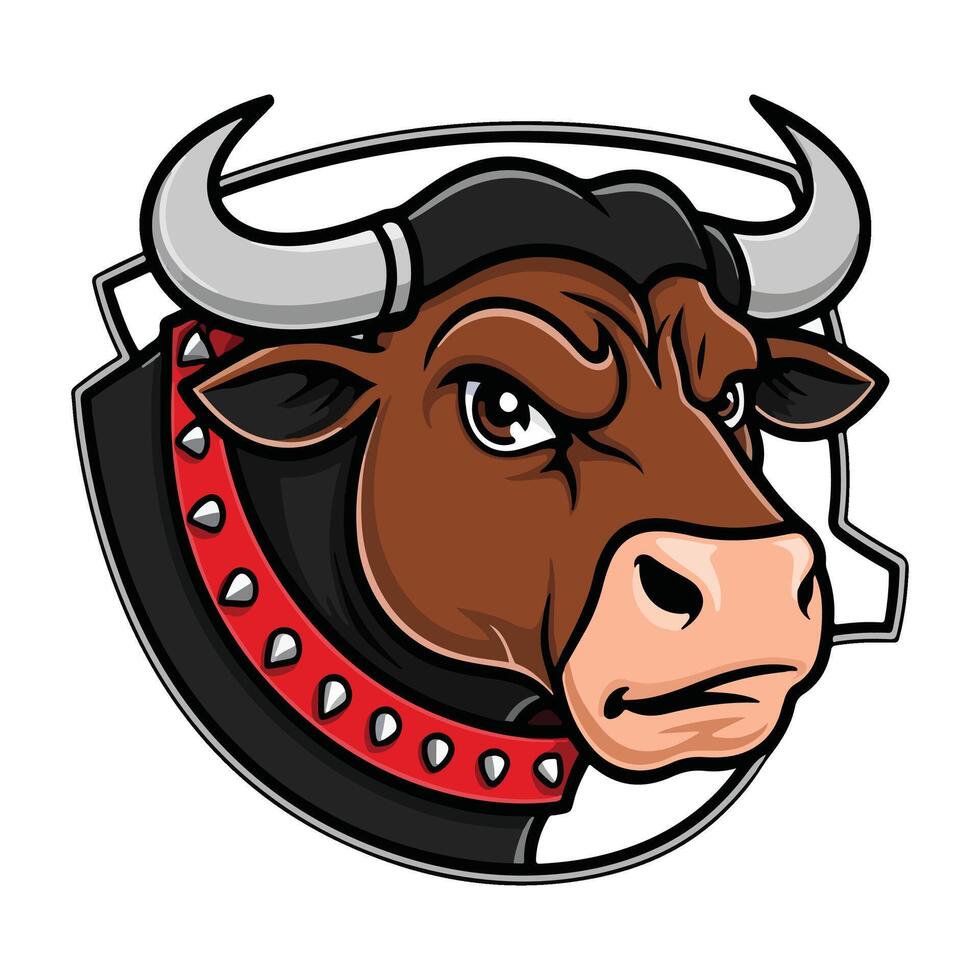 A Haunted Bull Face with an Eerie Presence vector