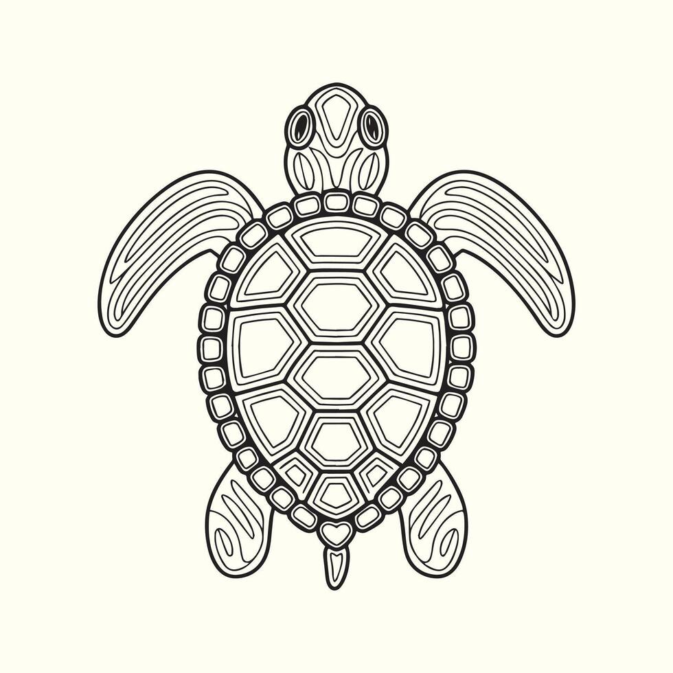 Snuggly Hexagonal Harmony Turtle Edition drawing .. vector