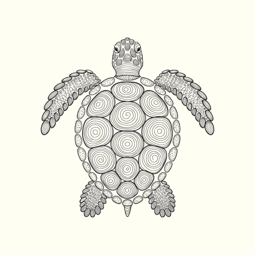 Lovely Hexagonal Harmony Turtle Edition drawing .. vector