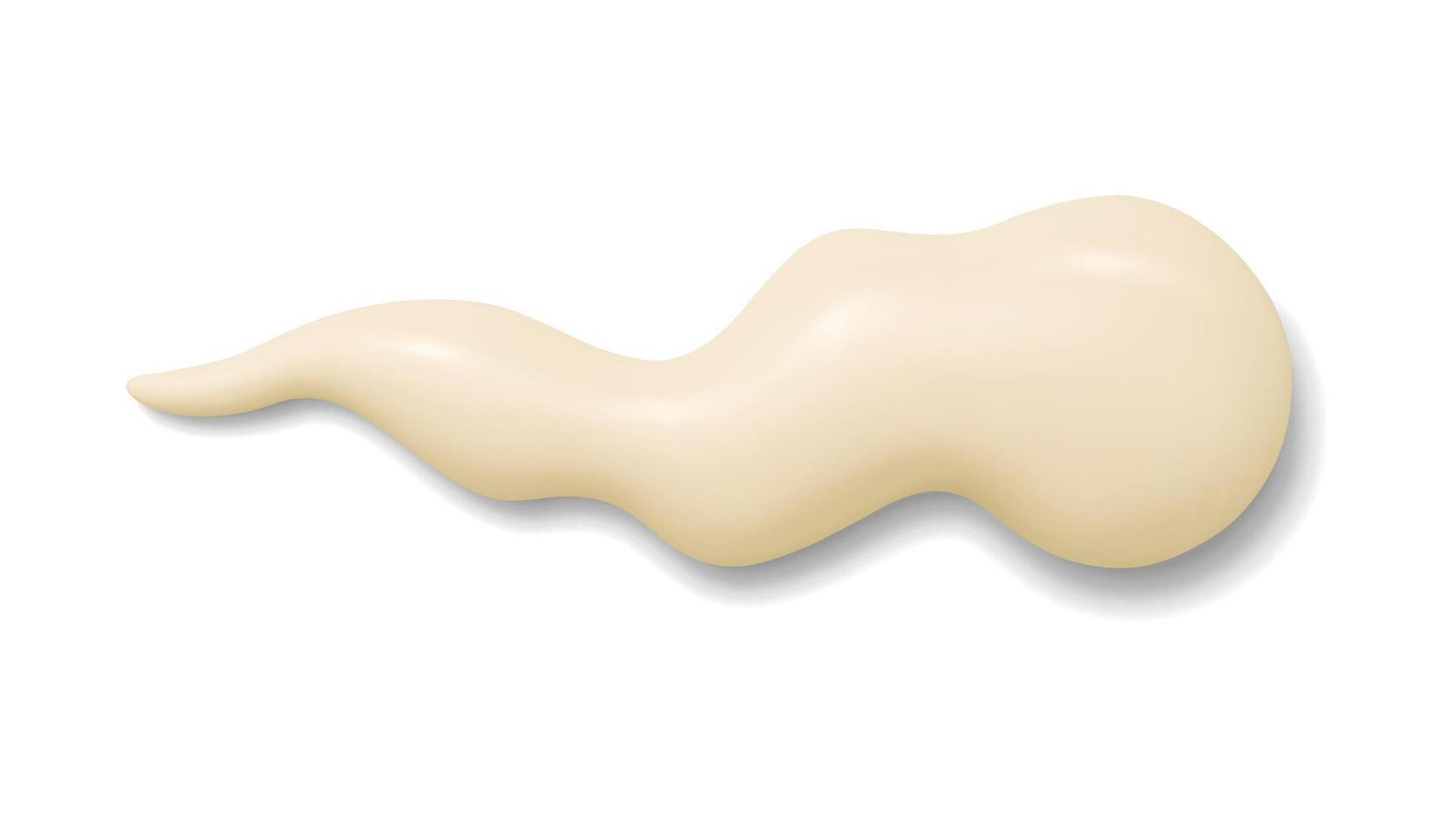 Mayonnaise sauce smudge, dollop of creamy spill vector