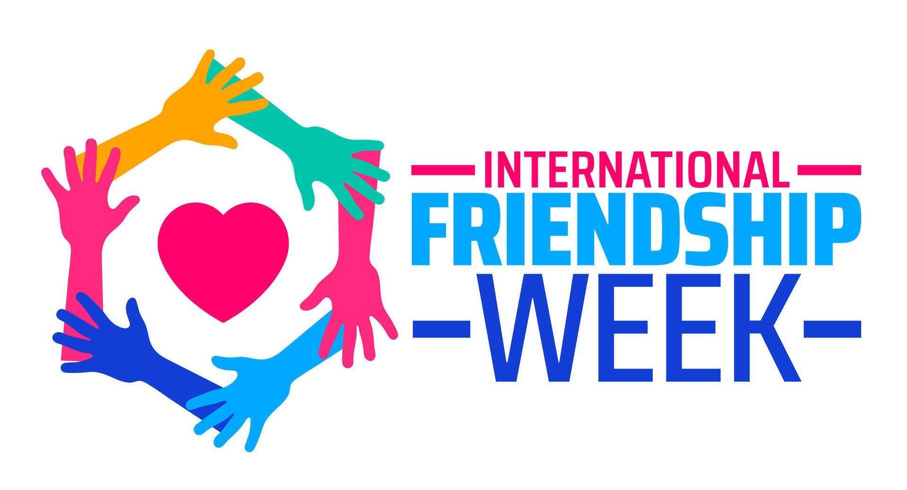 International Friendship Week background banner or poster design template. observed every year in February. Holiday concept. Use to any Template, card, poster, placard, template. vector