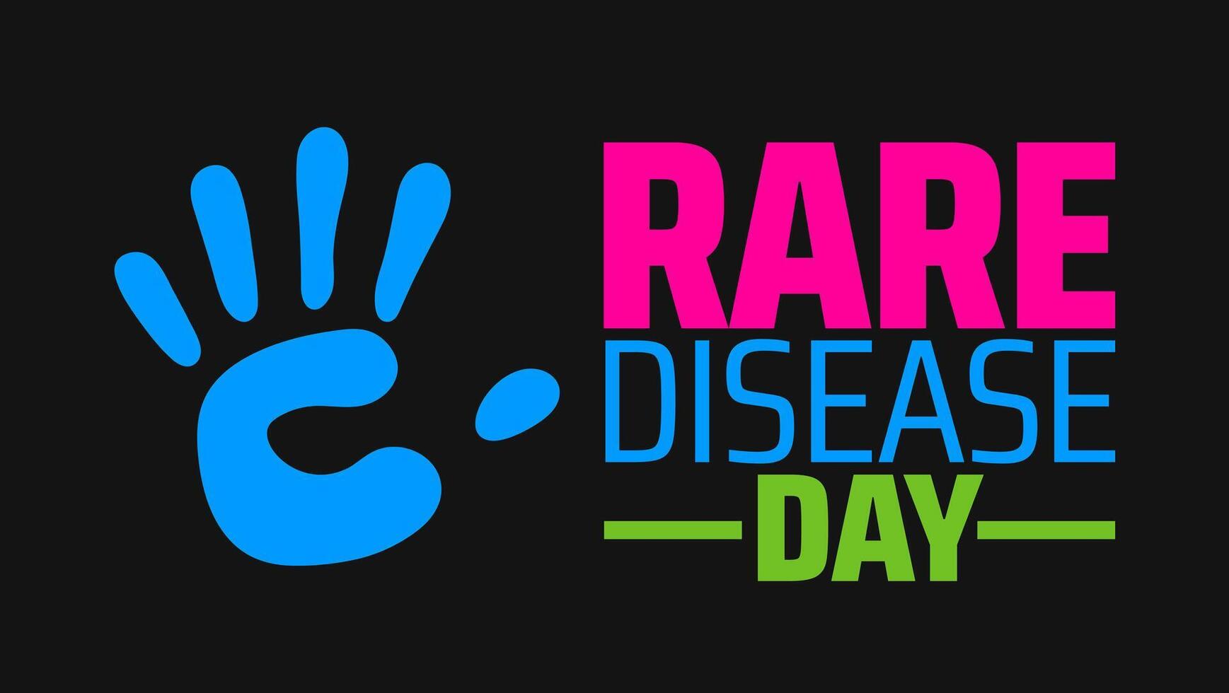 Rare Disease Day background banner or poster design template with hand design. vector