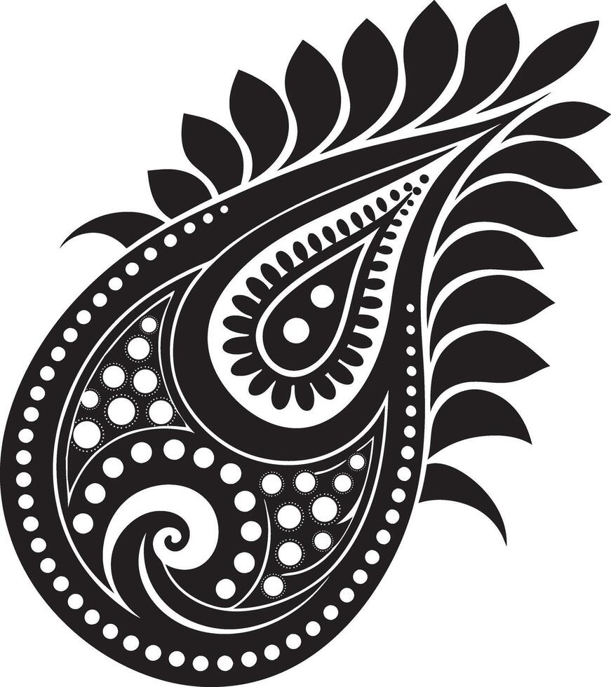 a black and white design with a paisley pattern vector