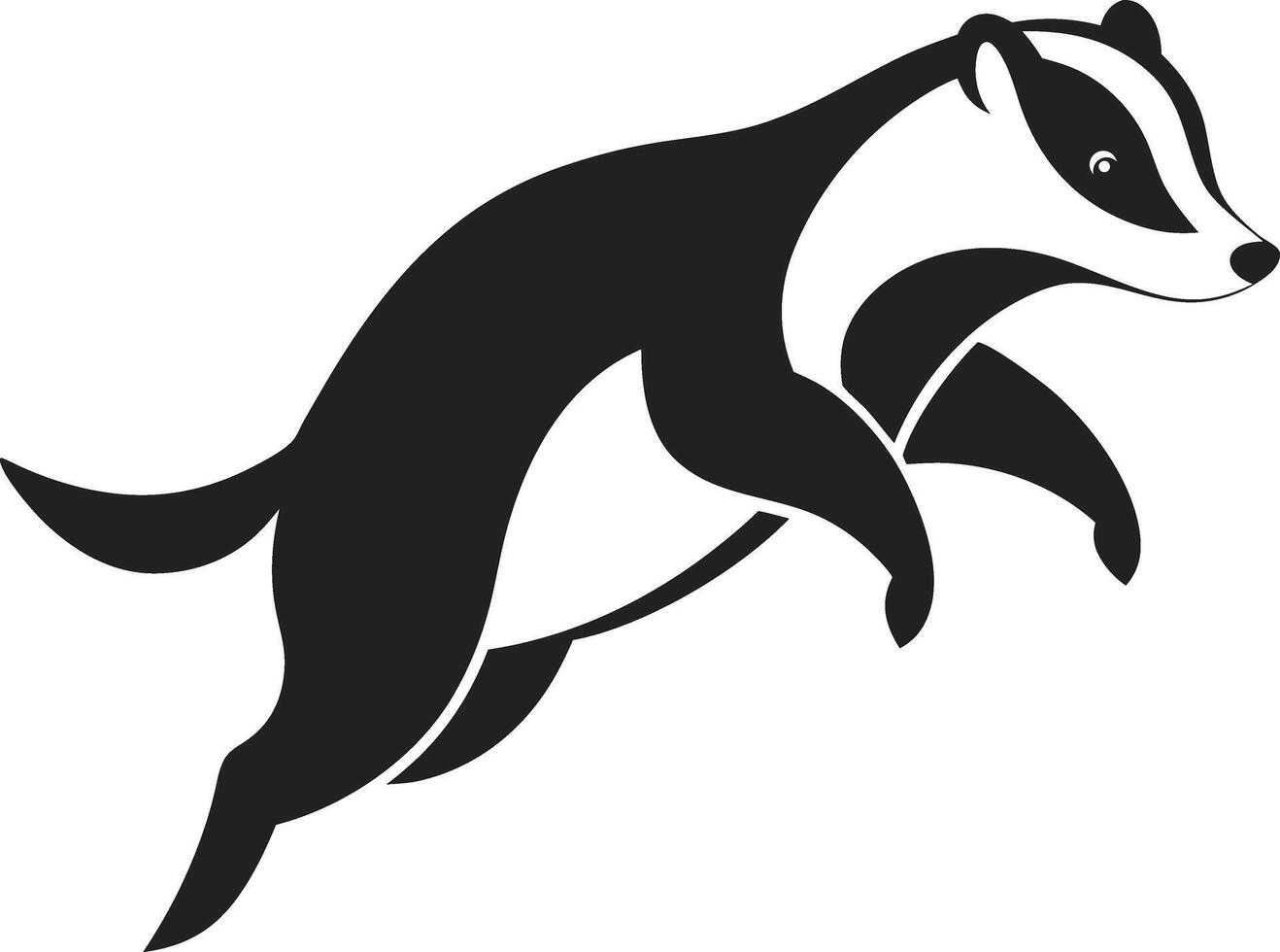 badger running illustration art vector