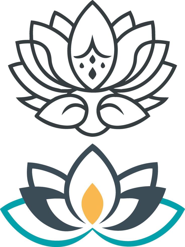 two different lotus flower logos vector
