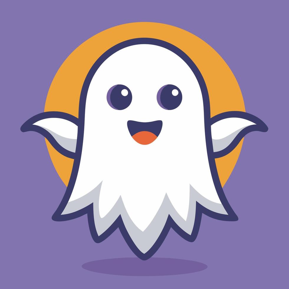 a cartoon ghost with a smile on its face vector