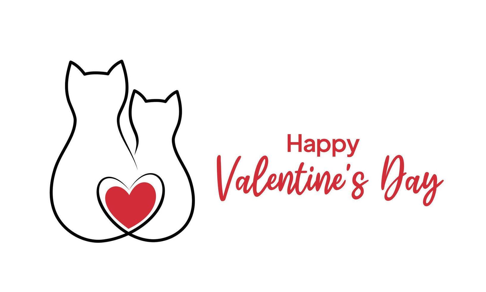 Romantic greeting card with text Happy Valentine's Day, red heart and vector