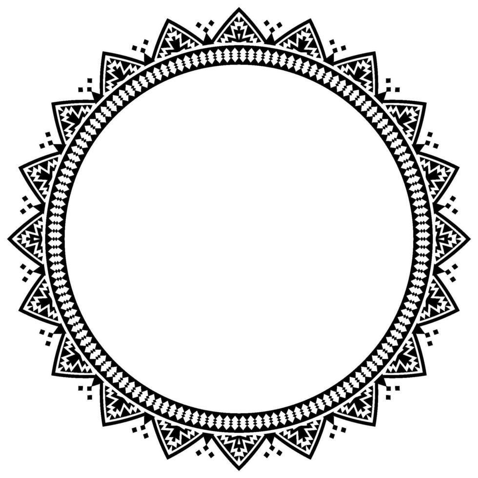 Ornamental Frame Design Round Mandala Pattern for Decor. vector