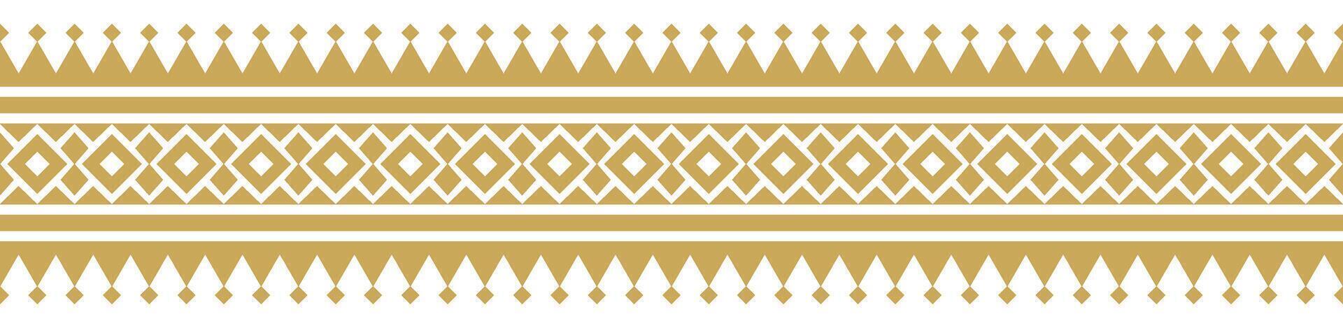 Abstract Tribal Border Aztec Geometric Seamless Print. vector