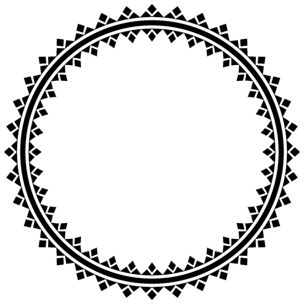 Turkish Mandala Design Decorative Border for Rug and Fabric. vector