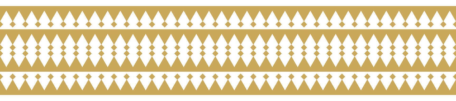 Decorative Boho Geometric Tribal Border Repeat Pattern. vector