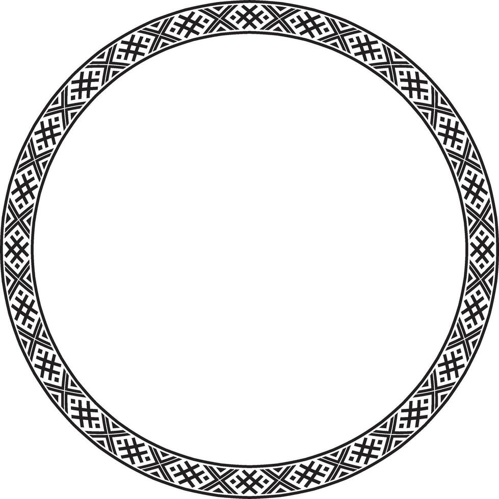round monochrome seamless Belarusian national ornament. Ethnic endless circle vector