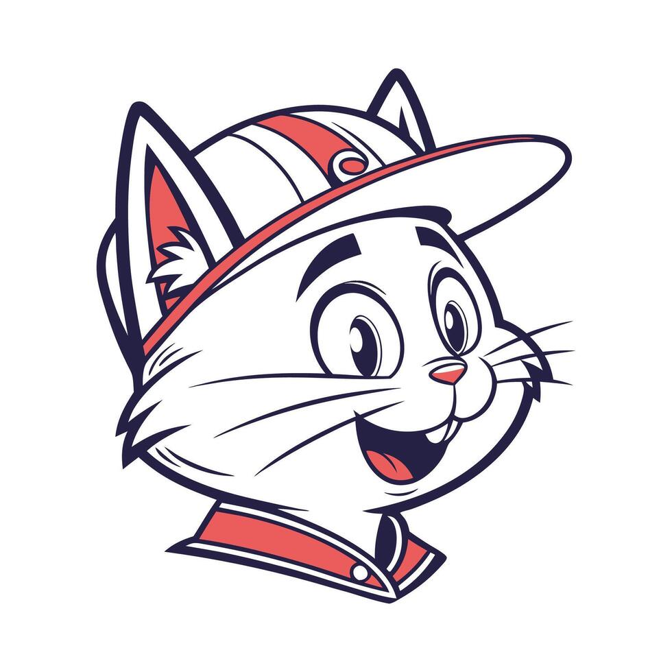 A cartoon cat wearing a baseball cap vector