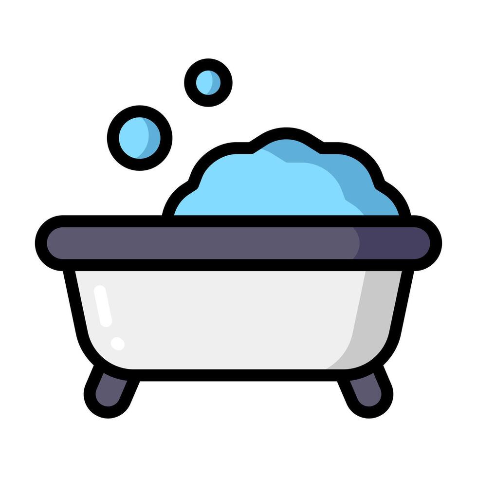 Simple Bathtub colorful icon. The icon can be used for websites, print templates, presentation templates, illustrations, etc vector