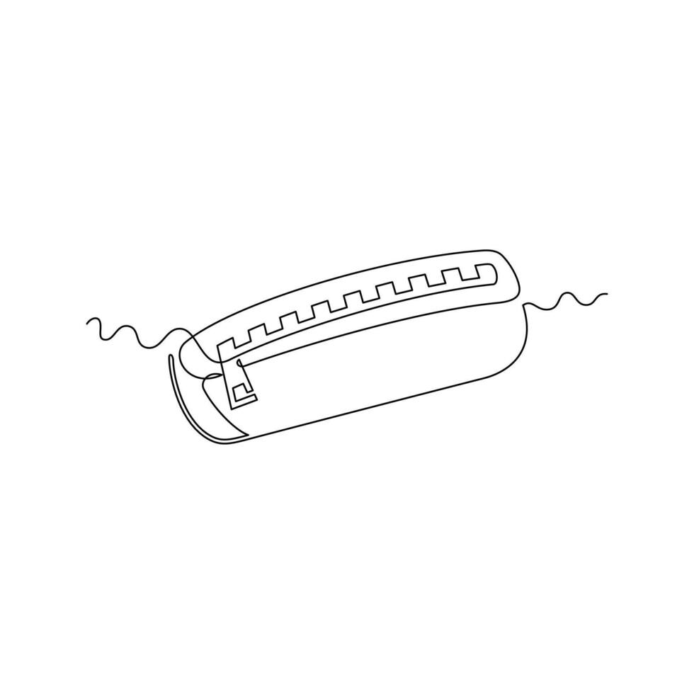 one line art pencil case illustration. line art, one continuous line, simple, hand drawn and sketch style. for icons, symbols, signs or logos vector