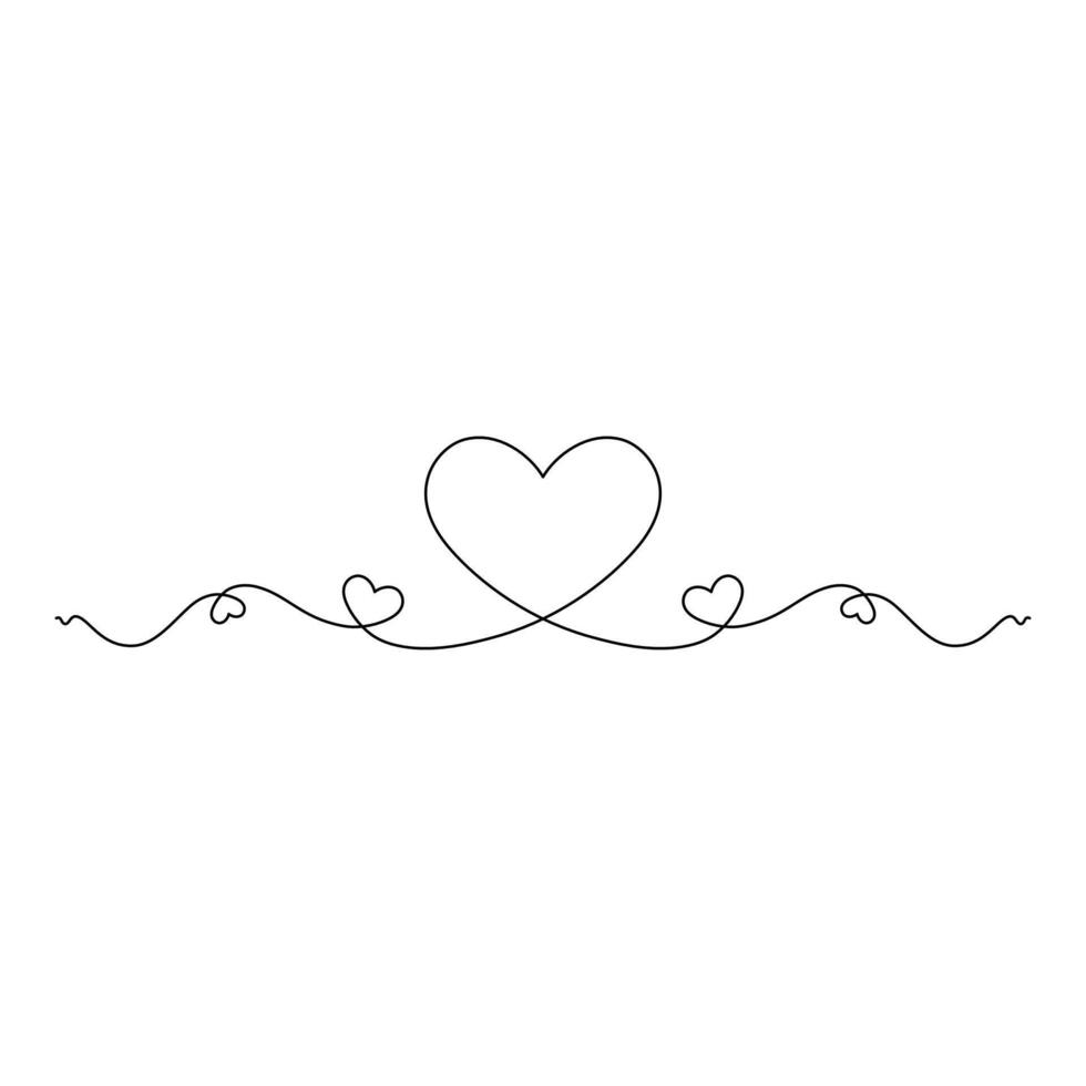one line art heart illustration. line art, one continuous line, simple, hand drawn and sketch style. for icons, symbols, signs or logos vector